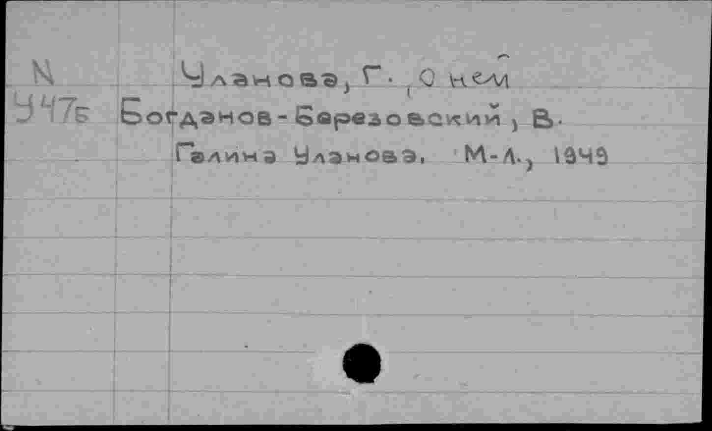 ﻿_NL_
У
Ч)лановв, Г". . Q огдгнов-Барезовскии>В-
Гелина Уланоаэ, М-Л.> 10ЧЭ